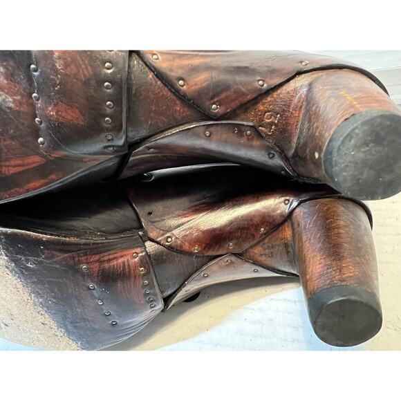 Munoz Vrandecic Handmade Wood Heel Leather Heels Shoes Euro Sz 37 US 6.5 - Picture 9 of 12